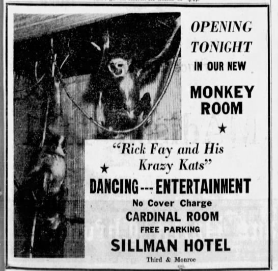 "Opening Tonight In Our New Monkey Room."