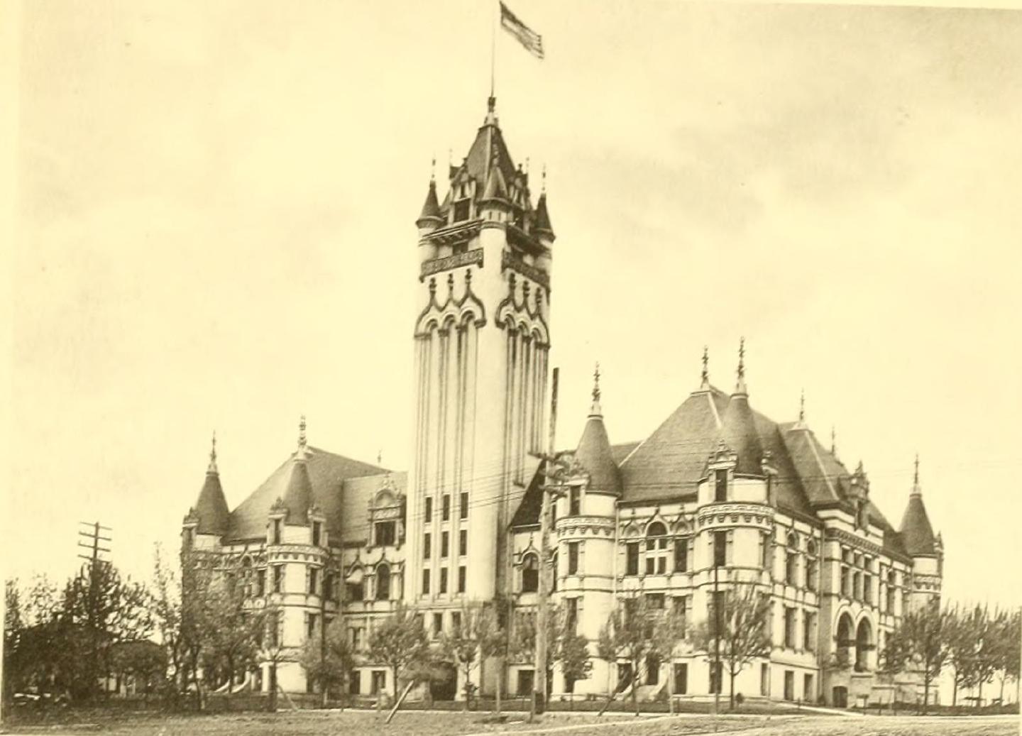 The Spokane County Courthouse, c. 1890s.